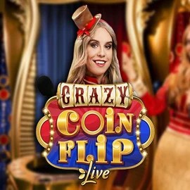 Crazy Coin Flip slot logo by Evolution at Flagman Casino