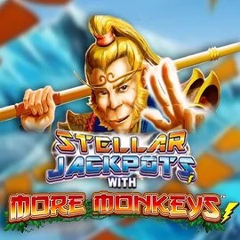 Stellar Jackpots with More Monkeys slot logo by Lightning Box Game at Flagman Casino